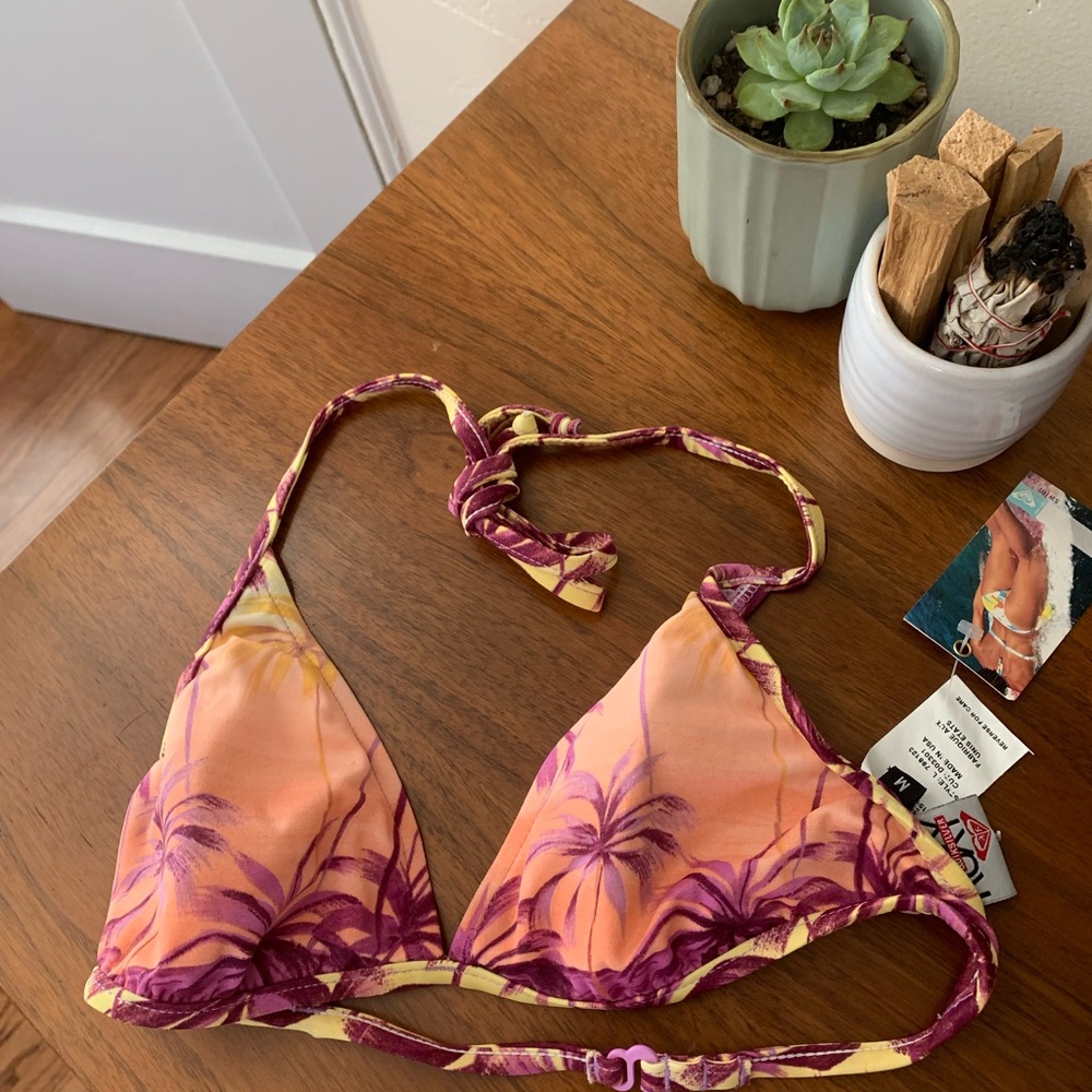 Roxy sunset palm bikini TOP ONLY size L NWT